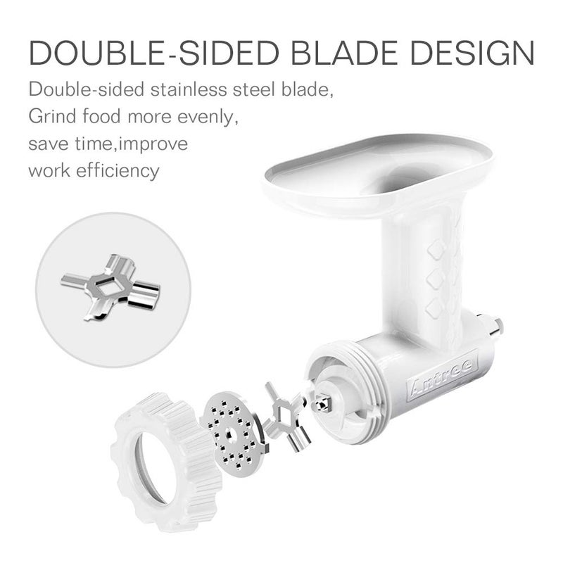 Antree Stainless Steel Meat Grinder Plate Discs/Grinding Blades for for KitchenAid Stand Mixer Food Grinder Attachment(FGA), 2 sharp blades and 2 cutting plates (coarse and fine) - Image 3